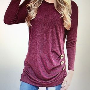 Women’s casual long sleeve round neck solid